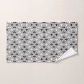 zwart-wit grijs geometrisch fijn patroon bad handdoek (Handdoek)