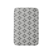 zwart-wit grijs geometrisch fijn patroon badmat (Voorkant Verticaal)