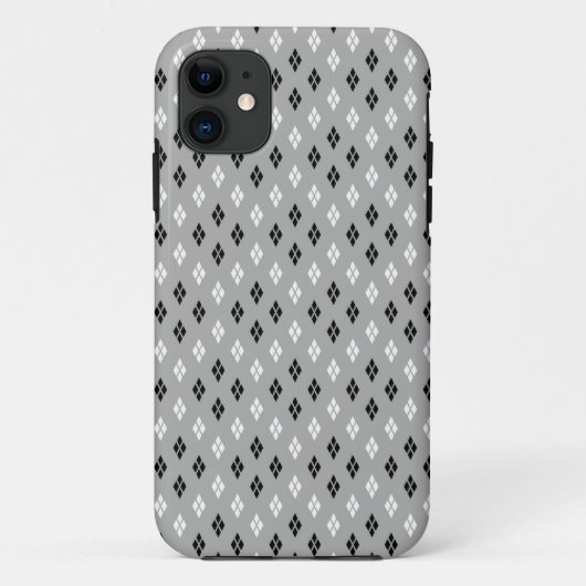 zwart-wit grijs geometrisch fijn patroon Case-Mate iPhone case (Achterkant)