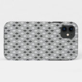zwart-wit grijs geometrisch fijn patroon Case-Mate iPhone case (Achterkant (horizontaal))
