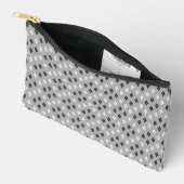 zwart-wit grijs geometrisch fijn patroon etui (Open)