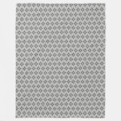 zwart-wit grijs geometrisch fijn patroon fleece deken (Voorkant)