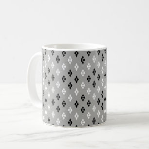 zwart-wit-grijs geometrisch fijn patroon koffiemok