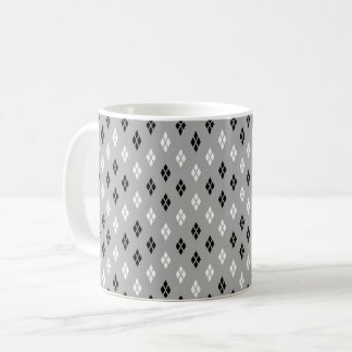 zwart-wit-grijs geometrisch fijn patroon koffiemok
