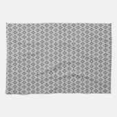 zwart-wit grijs geometrisch fijn patroon theedoek (Horizontaal)