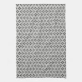 zwart-wit grijs geometrisch fijn patroon theedoek (Verticaal)