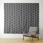 zwart-wit grijs geometrisch fijn patroon wandkleed (In Situ (horizontaal))