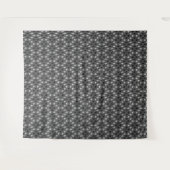 zwart-wit grijs geometrisch fijn patroon wandkleed (Voorkant (horizontaal))