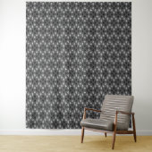 zwart-wit grijs geometrisch fijn patroon wandkleed (In situ)