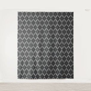 zwart-wit grijs geometrisch fijn patroon wandkleed