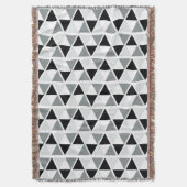 Zwart wit grijs geometrisch patroon deken (Voorkant Verticaal)