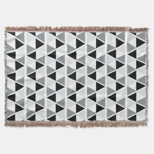 Zwart wit grijs geometrisch patroon deken