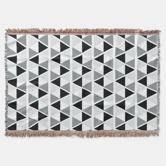 Zwart wit grijs geometrisch patroon deken (Voorkant)