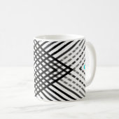 Zwart-wit, grijs geometrisch patroon, munt koffiemok (Voorkant rechts)