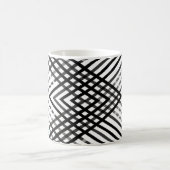 Zwart-wit, grijs geometrisch patroon, munt koffiemok (Center)