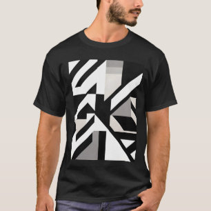 Zwart Wit Grijs Geometrisch scherp T-shirt