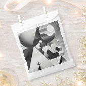 Zwart wit grijs geometrische vormen bedankzakje (Geknipt)