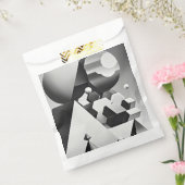 Zwart wit grijs geometrische vormen bedankzakje (Gezegeld)