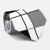 Zwart wit grijs geruite tartan geruit patroon stropdas (Opgerold)