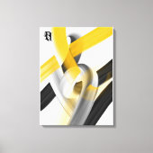Zwart Wit Grijs Goud Abstract Canvas Afdruk (Voorkant)