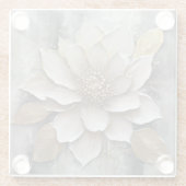 Zwart Wit Grijs Gouden Bloem Print Glazen Onderzetter (Achterkant)