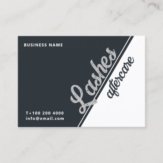 Zwart Wit Grijs Grijs Lash Client na verzorging Visitekaartje (Voorkant)