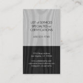 Zwart wit grijs hout Moderne minimale verticale Visitekaartje (Achterkant)