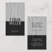 Zwart wit grijs hout Moderne minimale verticale Visitekaartje (Voorkant / Achterkant)