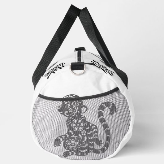 Zwart, Wit Grijs, Jaar van Aap Chinese Zodiac | Plunjezak (Rechts)