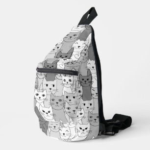 Zwart Wit Grijs Katten Ontwerp Sling Bag