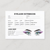 Zwart Wit Grijs Lash Client Extension Map Visitekaartje (Achterkant)