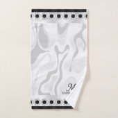 Zwart, wit grijs marmer-effect Minimale geometrisc Bad Handdoek (Handdoek)