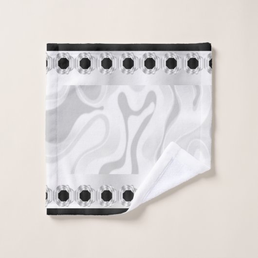 Zwart, wit grijs marmer-effect Minimale geometrisc Bad Handdoek (Wasdoekje)