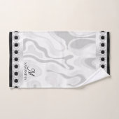 Zwart, wit grijs marmer-effect Minimale geometrisc Bad Handdoek (Handdoek)