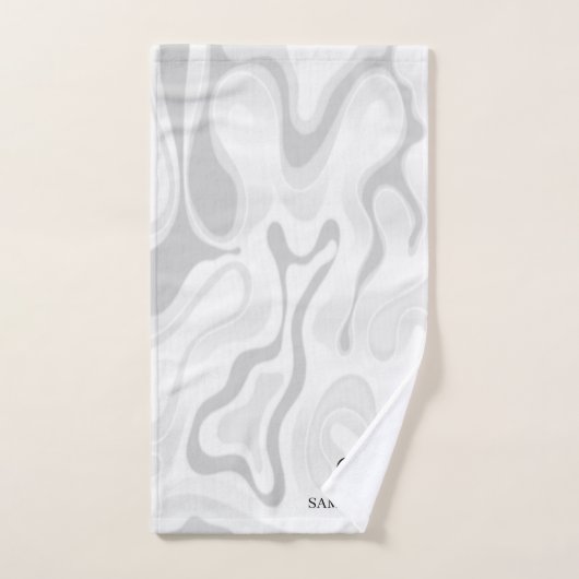 Zwart, wit grijs marmereffect minimaal bad handdoek (Handdoek)