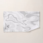 Zwart, wit grijs marmereffect minimaal bad handdoek (Handdoek)