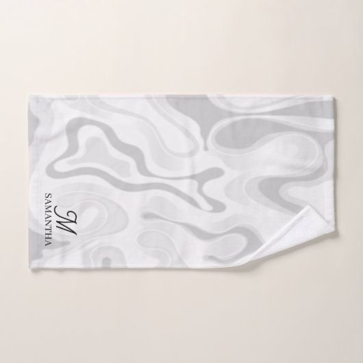 Zwart, wit grijs marmereffect minimaal bad handdoek (Handdoek)