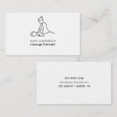 Zwart Wit Grijs Massage Therapie Masseuse Spa Visitekaartje (Voorkant / Achterkant)