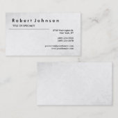 Zwart wit grijs minimalistisch klassiek visitekaartje (Voorkant / Achterkant)