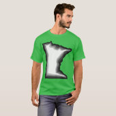 Zwart Wit Grijs Minnesota MN T-shirt (Voorkant volledig)