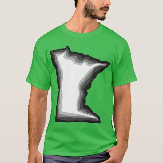Zwart Wit Grijs Minnesota MN T-shirt (Voorkant)