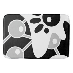 Zwart wit grijs moderne doodle art badmat