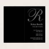 Zwart Wit Grijs Monogram Minimalistisch Duidelijk  Visitekaartje (Buitenkant ongevouwen)