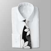 Zwart-wit, grijs naadloos bloempatroon stropdas (Gebonden)