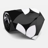 Zwart-wit, grijs naadloos bloempatroon stropdas (Opgerold)