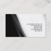 Zwart Wit Grijs Patroon Modern Visitekaartje (Achterkant)
