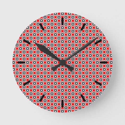Zwart wit grijs patroon ronde klok (Voorkant)