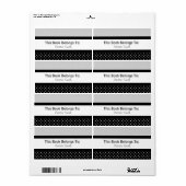 Zwart/Wit/Grijs Polkadots Etiket (Full Sheet)