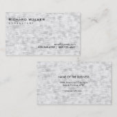 Zwart-wit grijs Professional Plain Cool Visitekaartje (Voorkant / Achterkant)