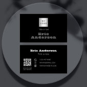 Zwart wit grijs QR code logo Visitekaartje